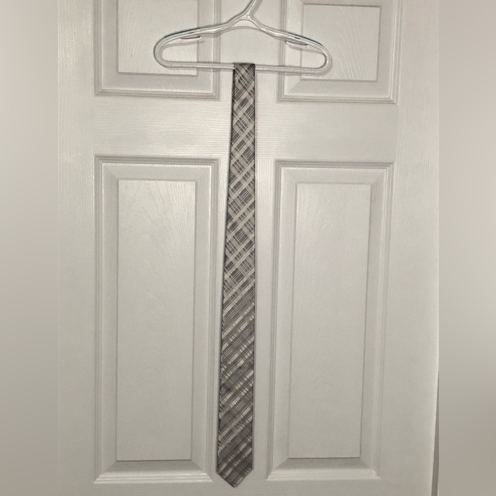 George men’s neck tie gray/ silver OS